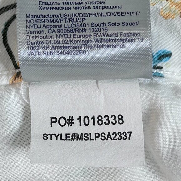 NYDJ Jeans Women's Size 10 Floral Sheri Slim Lift x Tuck Ankle Straight Beach - Picture 10 of 13